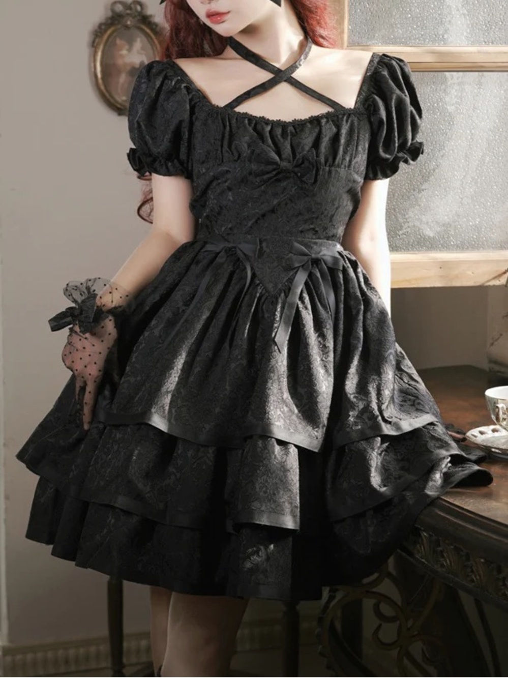 Eiyomi Black Sweet Gothic Lolita OP Princess Dress